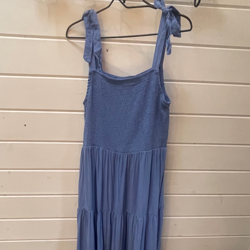 Blue Dress with Crocheted Details